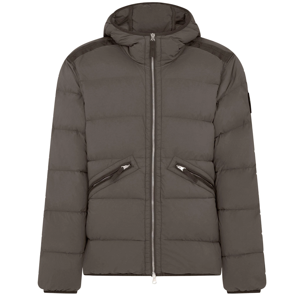 Stone Island Hooded Down Jacket - Walnut V0075